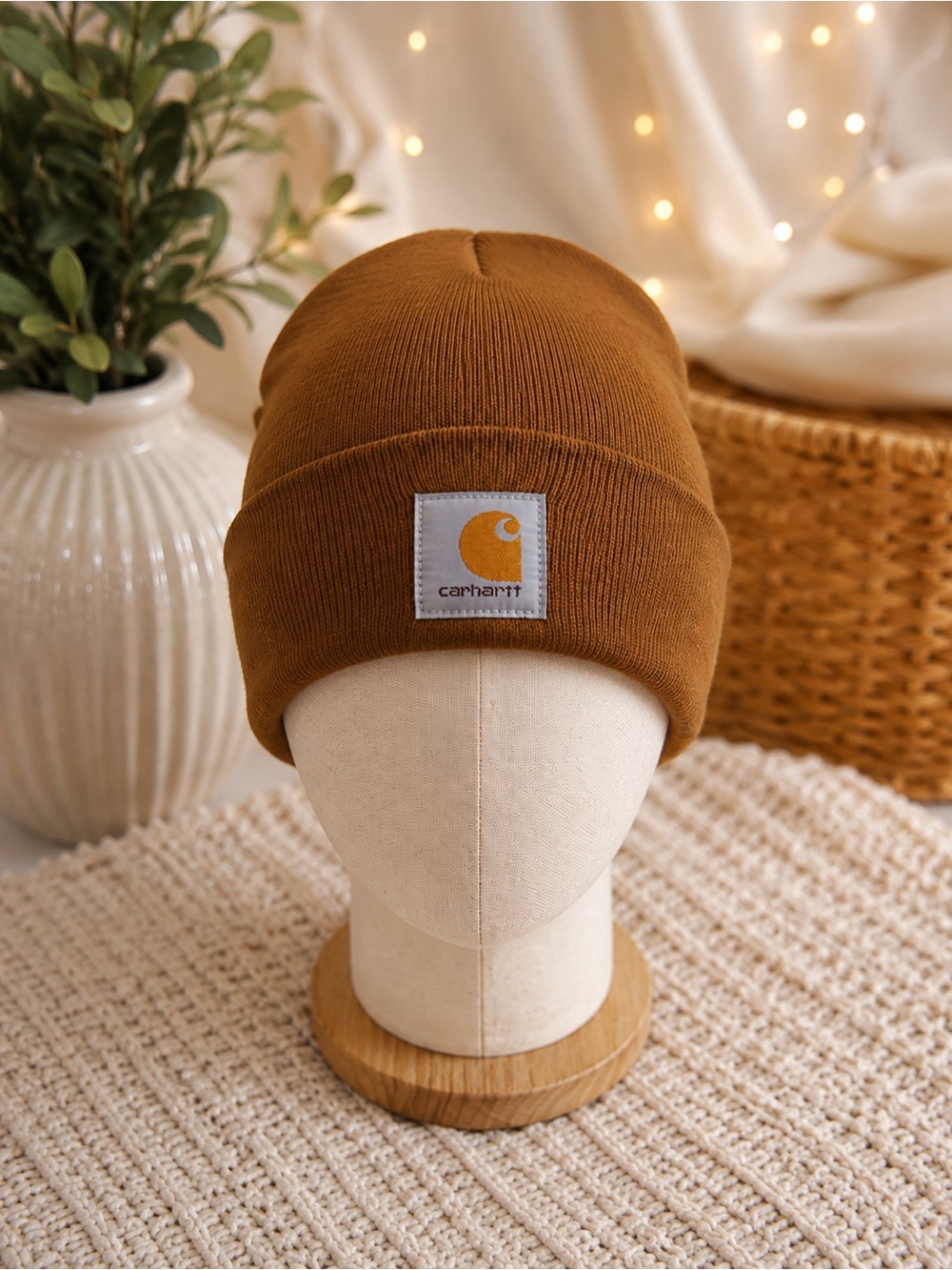 Carhartt A18 Brown Knit Cuffed Beanie Watch Cap One Size Workwear Hat